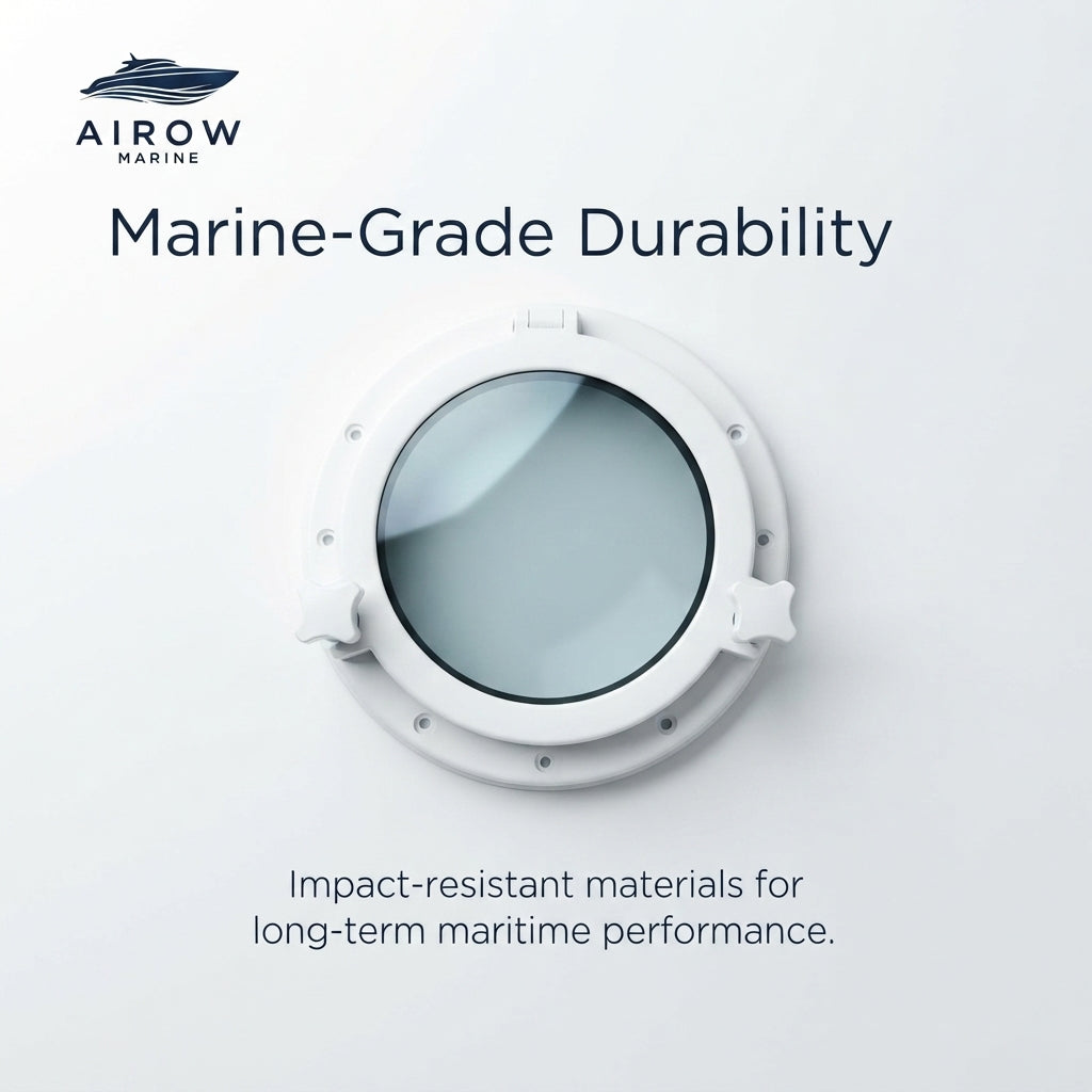 AirrowMarine Round Porthole – UV-Resistant Watertight Design for Boats & RVs (215MM) – detail view