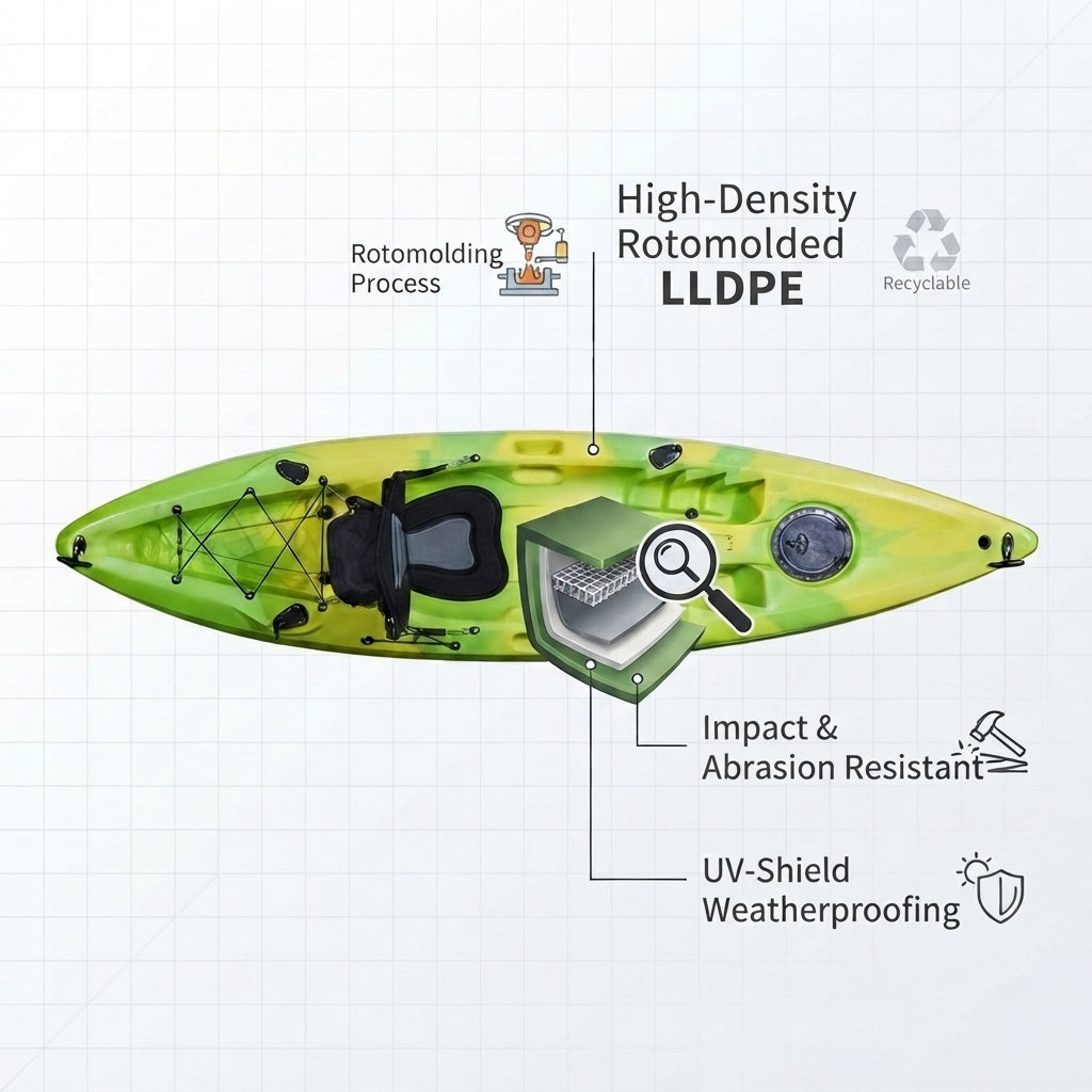 AirowMarine Rotomolded Sit-on-Top Kayak – UV Resistant Single Person (2.94m) – detail view