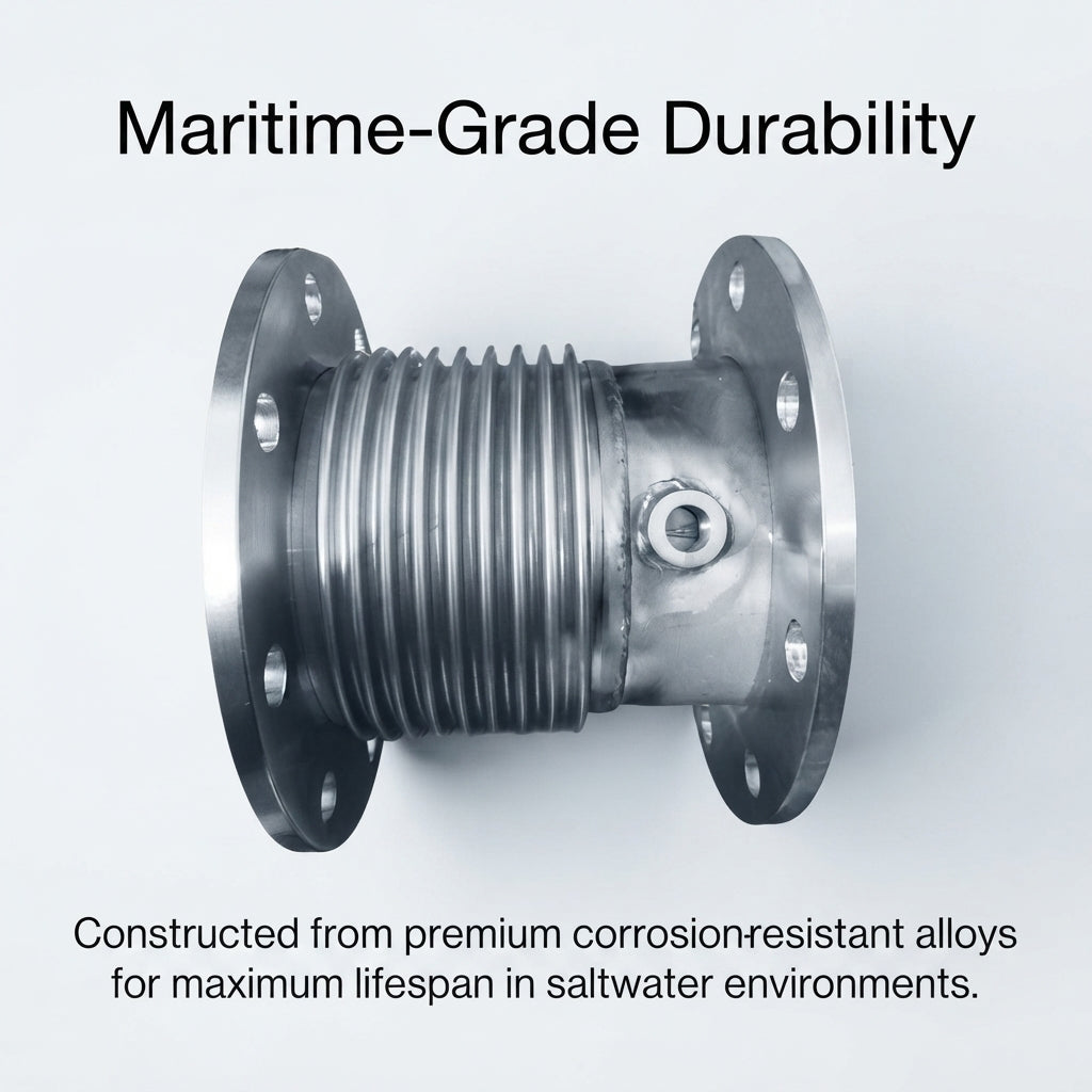 Marine Exhaust Bellows Expansion Joint - 316L Stainless Steel Flanged Vibration Damper