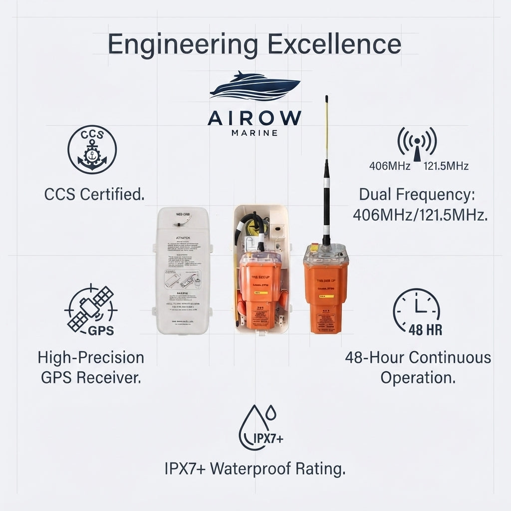 AIROW MARINE NEB-2000 Dual-Mode AIS/GPS Marine EPIRB - 10-Year Battery, IP68