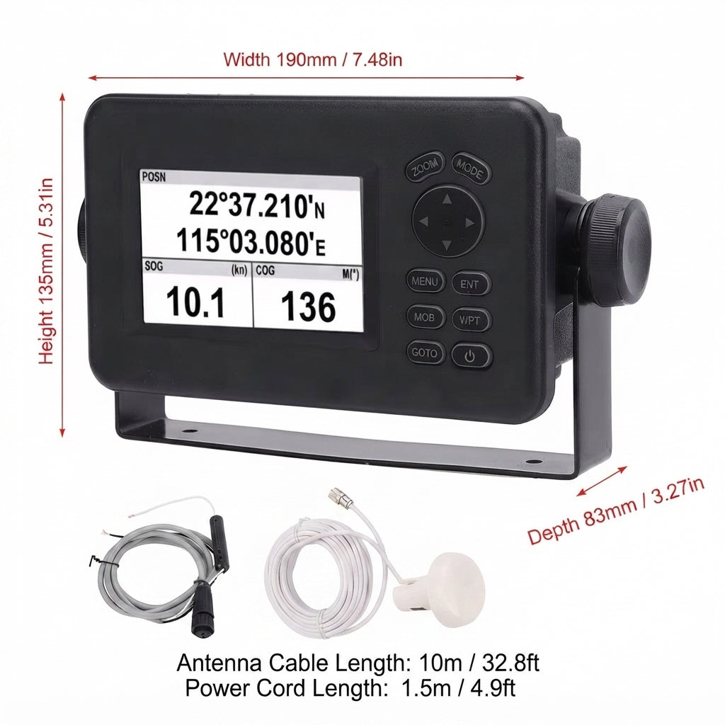 Airow Marine HP-528 GPS Chartplotter - High-Precision 4.3" Sunlight Viewable