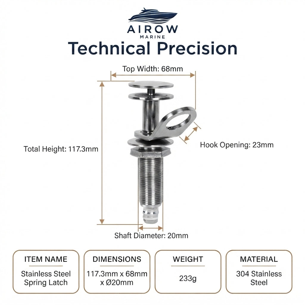AirowMarine 304 SS Quick-Release Boat Fender Bracket - Marine Grade Hardware
