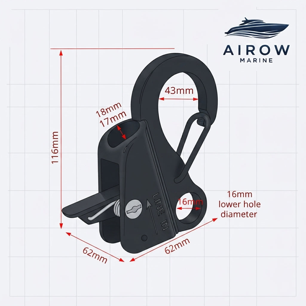 Airow Marine 304 Stainless Steel Quick-Release Boat Anchor Hook - 116mm