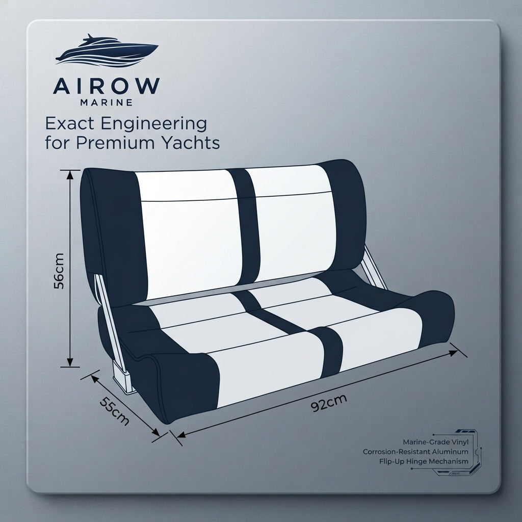 Airow Marine Double Reversible Pilot Seat - UV-Resistant Vinyl (92cm)