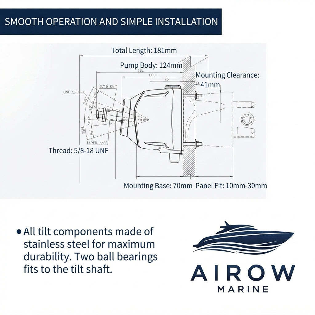 Airow Marine Outboard Hydraulic Steering System - 316 SS, 1000 PSI Universal Fit