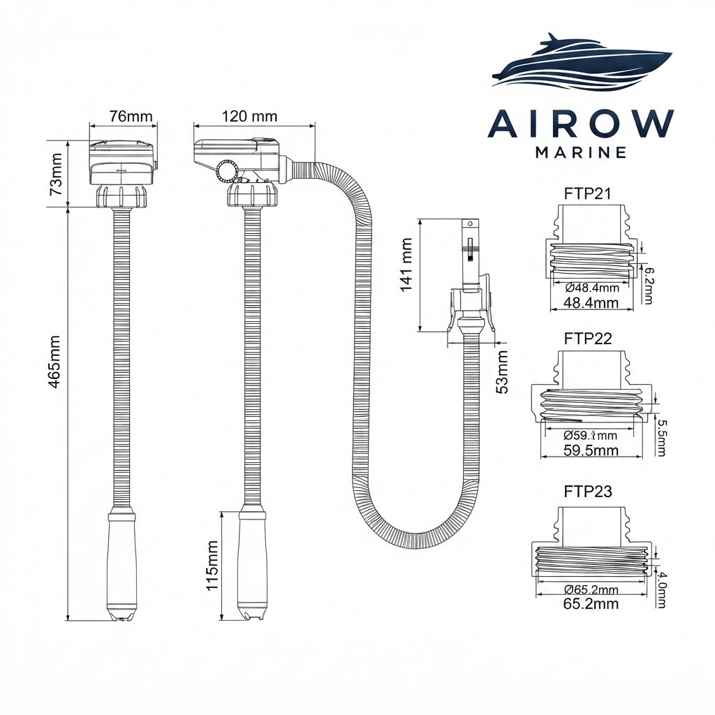 AIROW Marine Portable Electric Fuel Transfer Pump - Lithium-Ion, DC Powered
