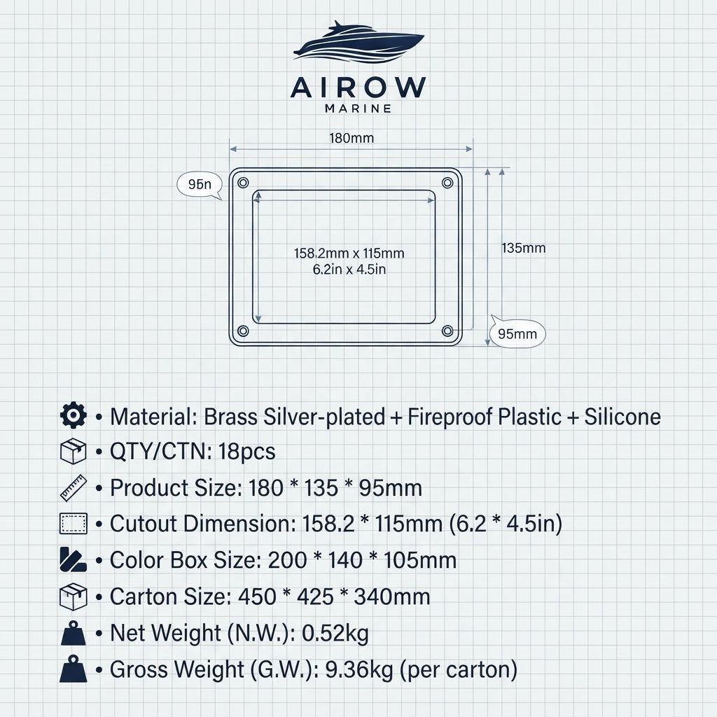 Airow Marine 6-Gang IP67 Waterproof Switch Panel - Dual USB & Voltmeter