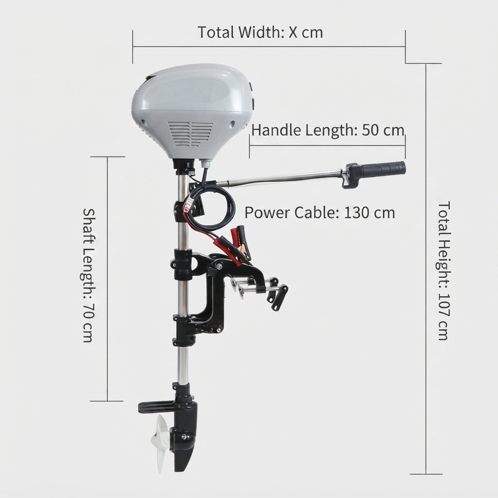 Brushless Electric Outboard Trolling Motor - 12V/24V/48V Multi-Voltage Marine Propeller