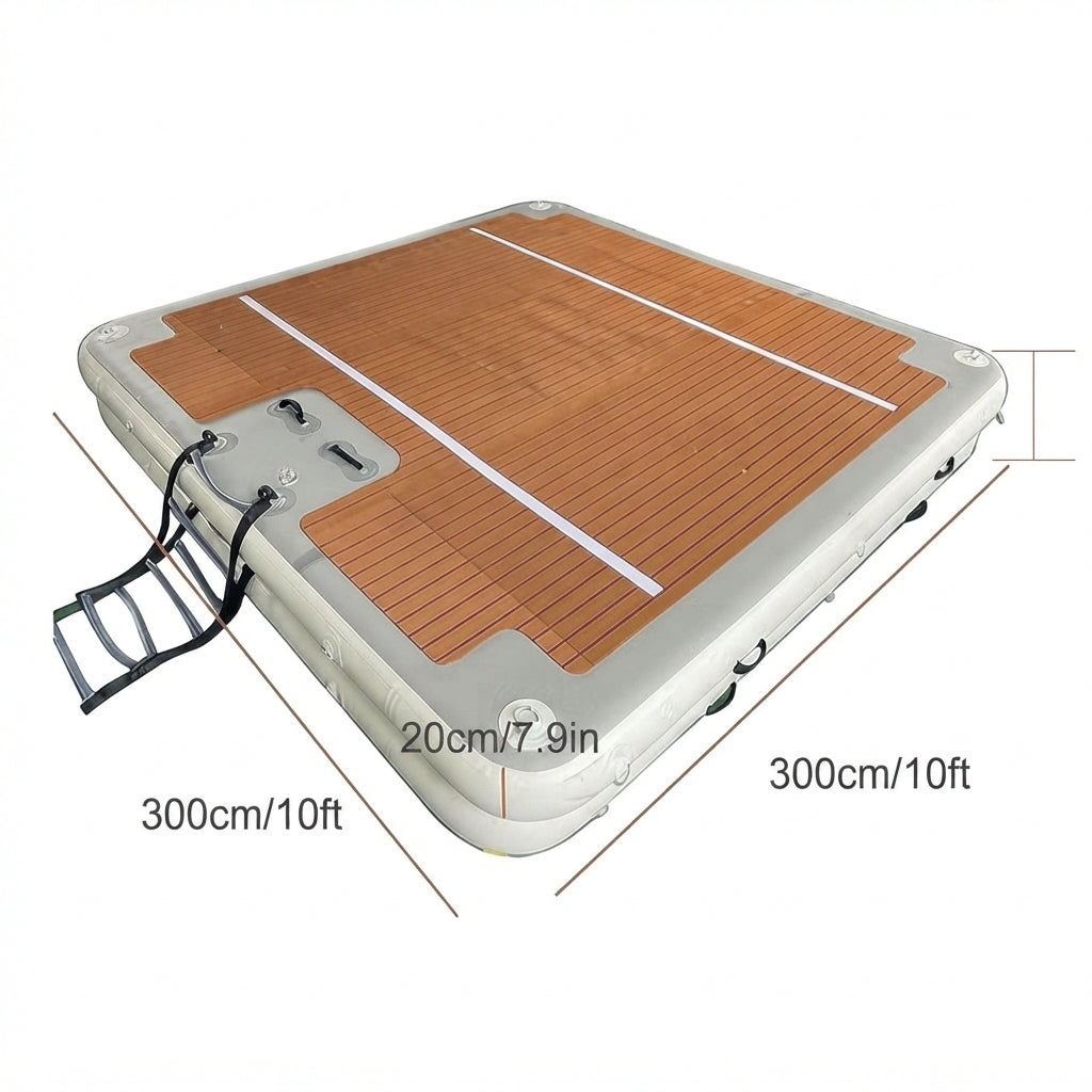 Marine-Grade Inflatable Floating Platform - Drop-Stitch PVC & Non-Slip Deck