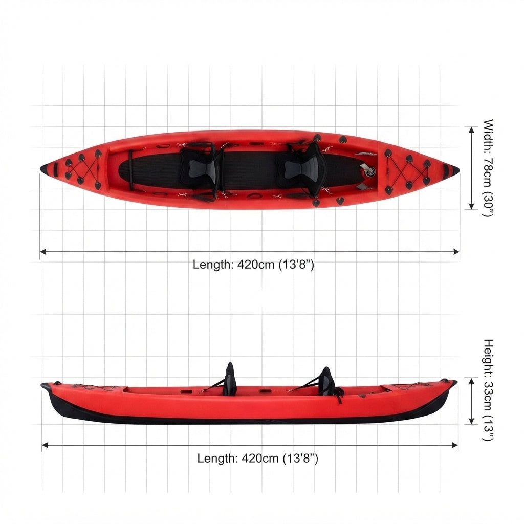 Airow Marine 2-Person Inflatable Drop-Stitch Kayak - High-Pressure (420cm)