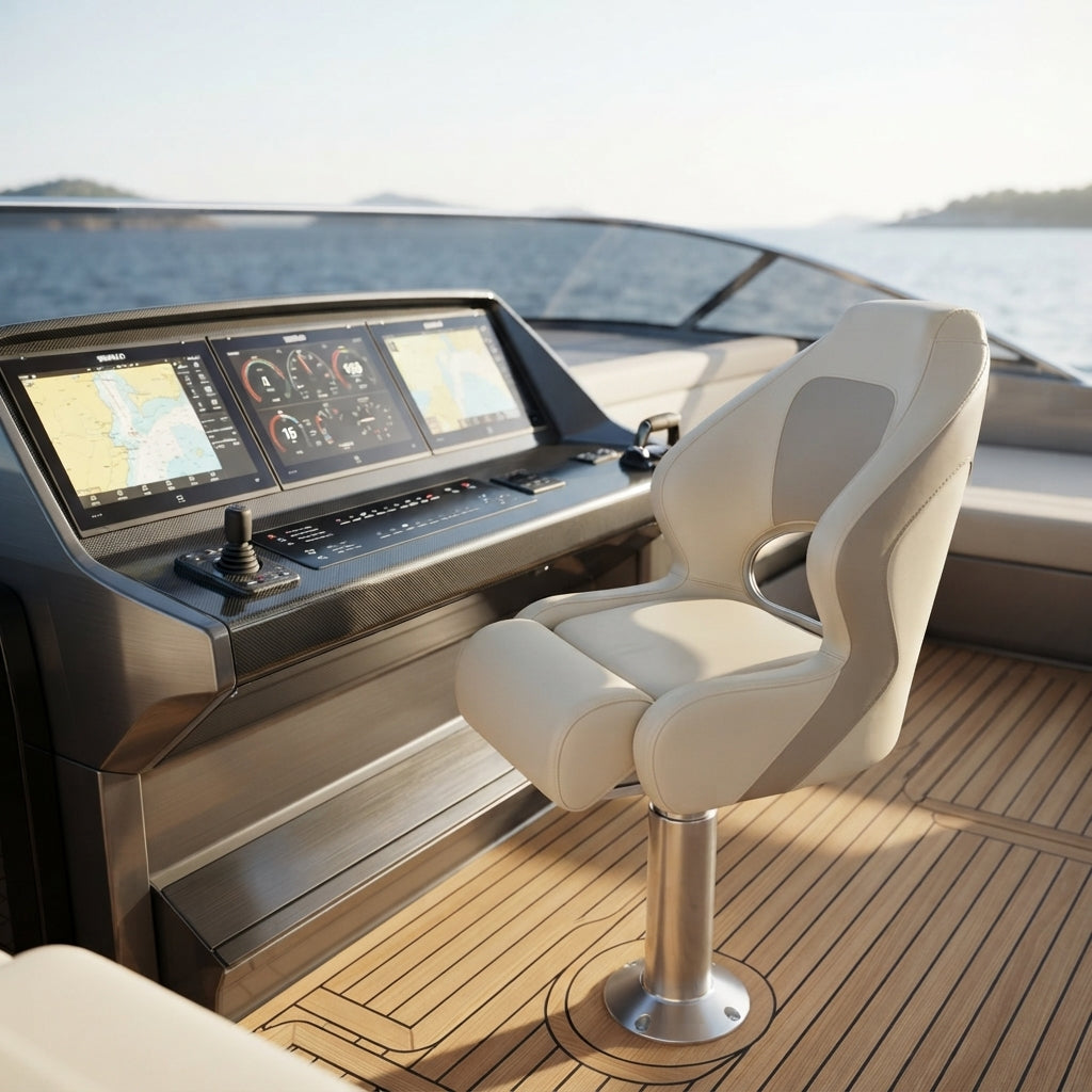 Marine Pilot Chair with Folding Leg Rests