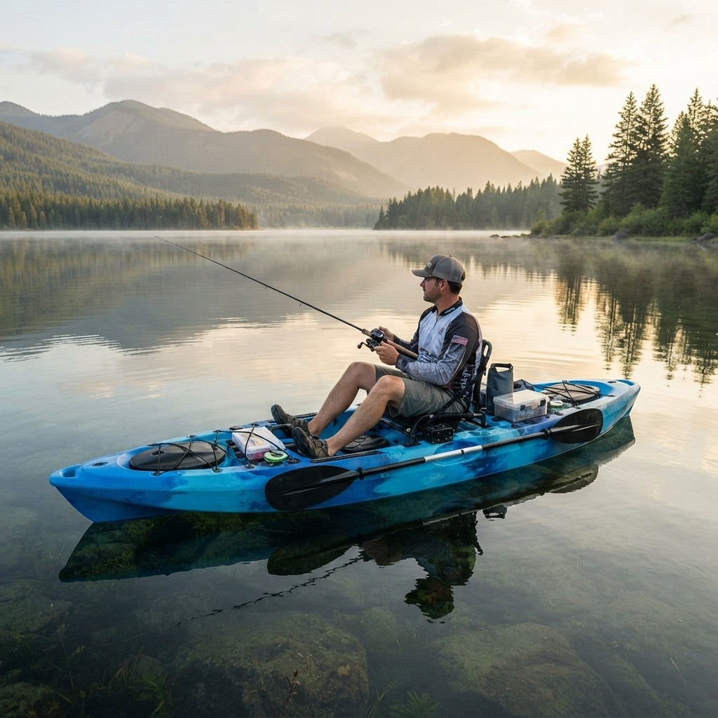 LLDPE Single-Person Fishing Kayak – Pedal-Ready, Blow-Molded Design – marine application view