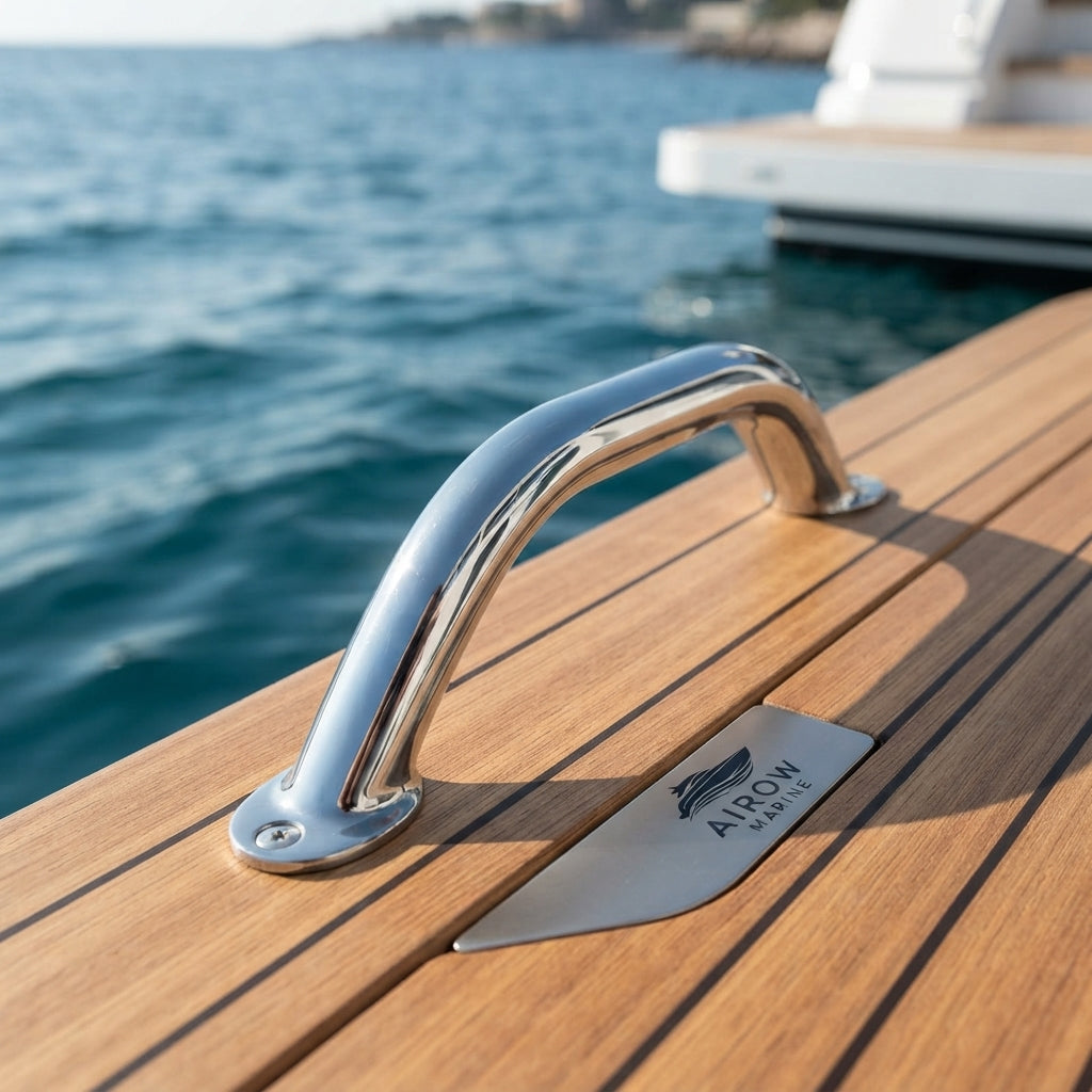 304 Stainless Steel Marine Grab Handle - Mirror-Polished, Ergonomic 9-inch Grip