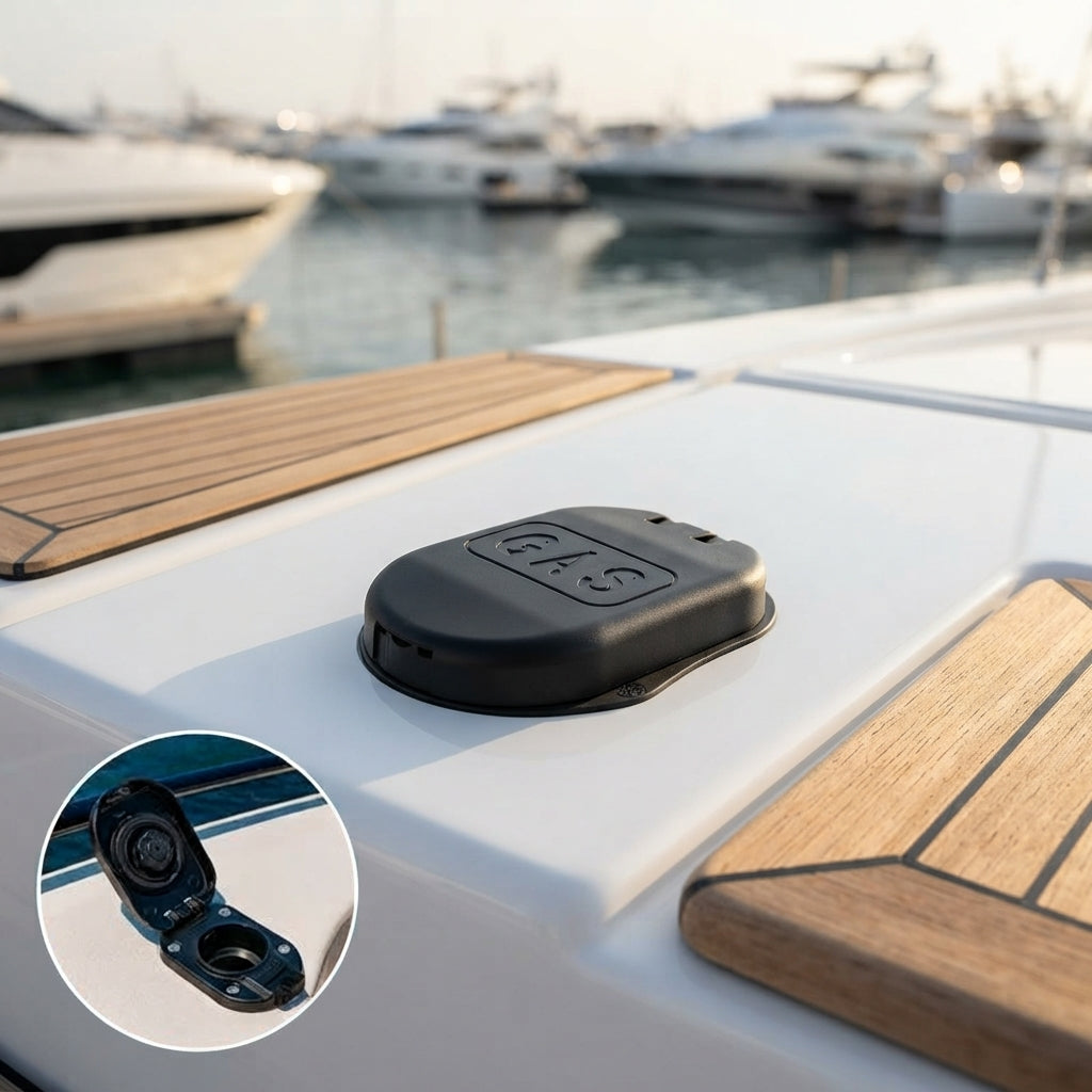 Marine Flip-Top Fuel Filler Cap - UV-Stabilized Nylon with Integrated Gas Vent