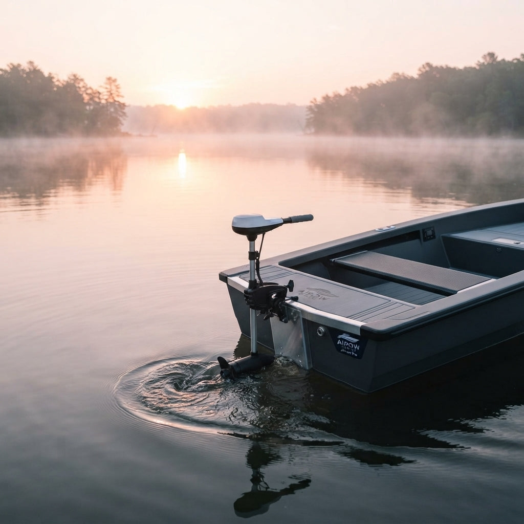 AirowMarine 24V Electric Trolling Motor – Silent Outboard (AM-24V Pro) – marine application view