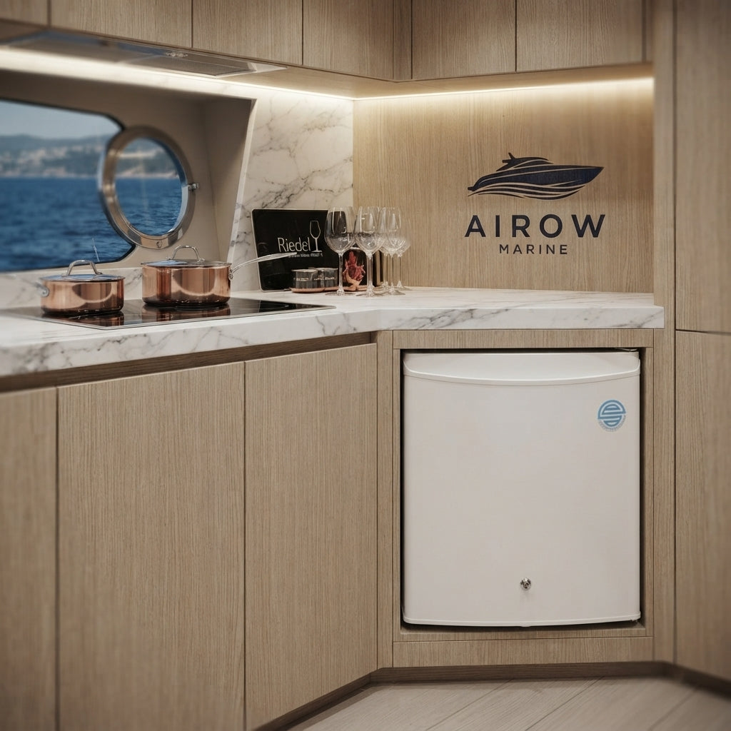 AirowMarine 50L 220V Marine Refrigerator - 304 SS, Secure Lock, Low Noise