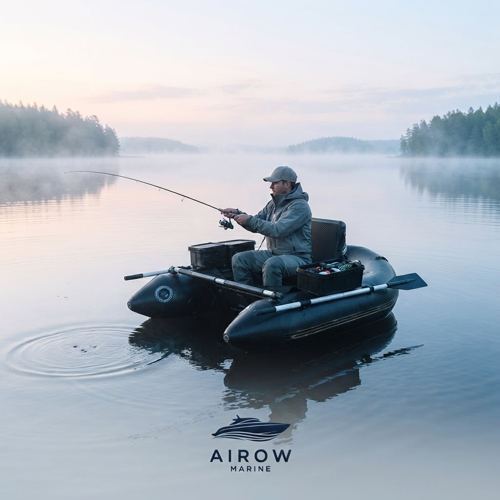 Airow Marine Solo Angling Inflatable Fishing Boat - High-Grade PVC, 160kg Capacity