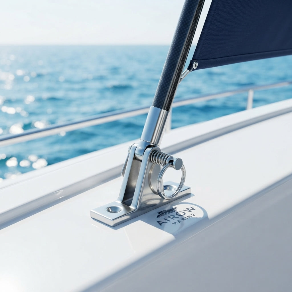 316 Marine Stainless Steel Quick-Release Pin Awning Mount Base