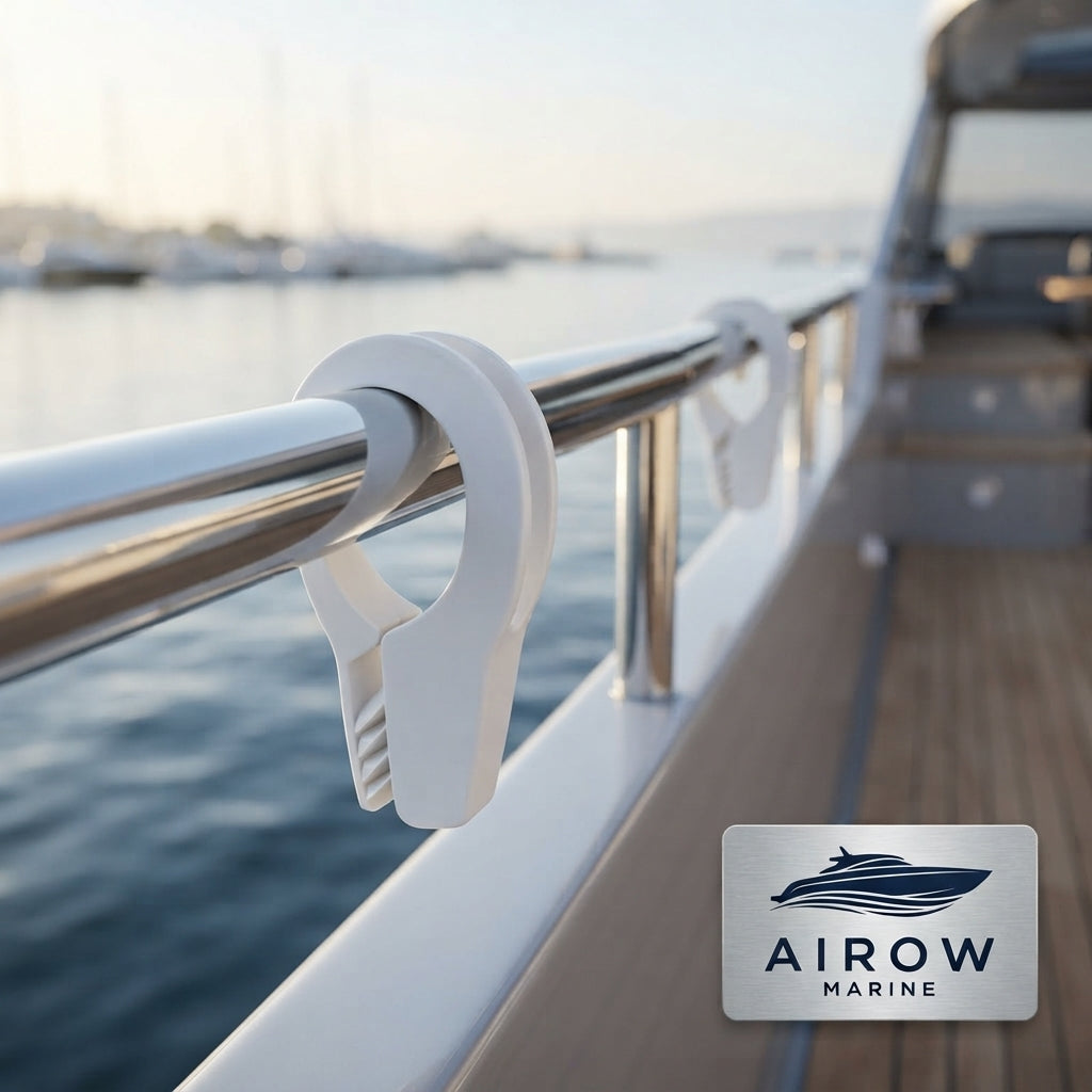 AIROW MARINE Quick-Adjust Fender Hooks - High-Strength ABS, Universal Fit