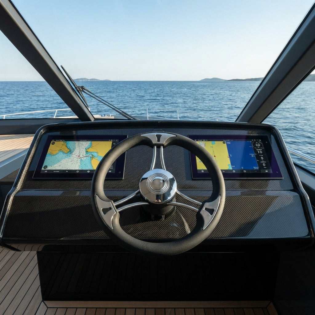 13.5-inch Marine Steering Wheel – 304 Stainless Steel & Comfort Foam Grip