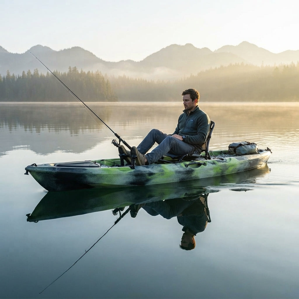 AirowMarine Pedal & Motor Ready Fishing Kayak – Rotomolded Polyethylene Hull – marine application view