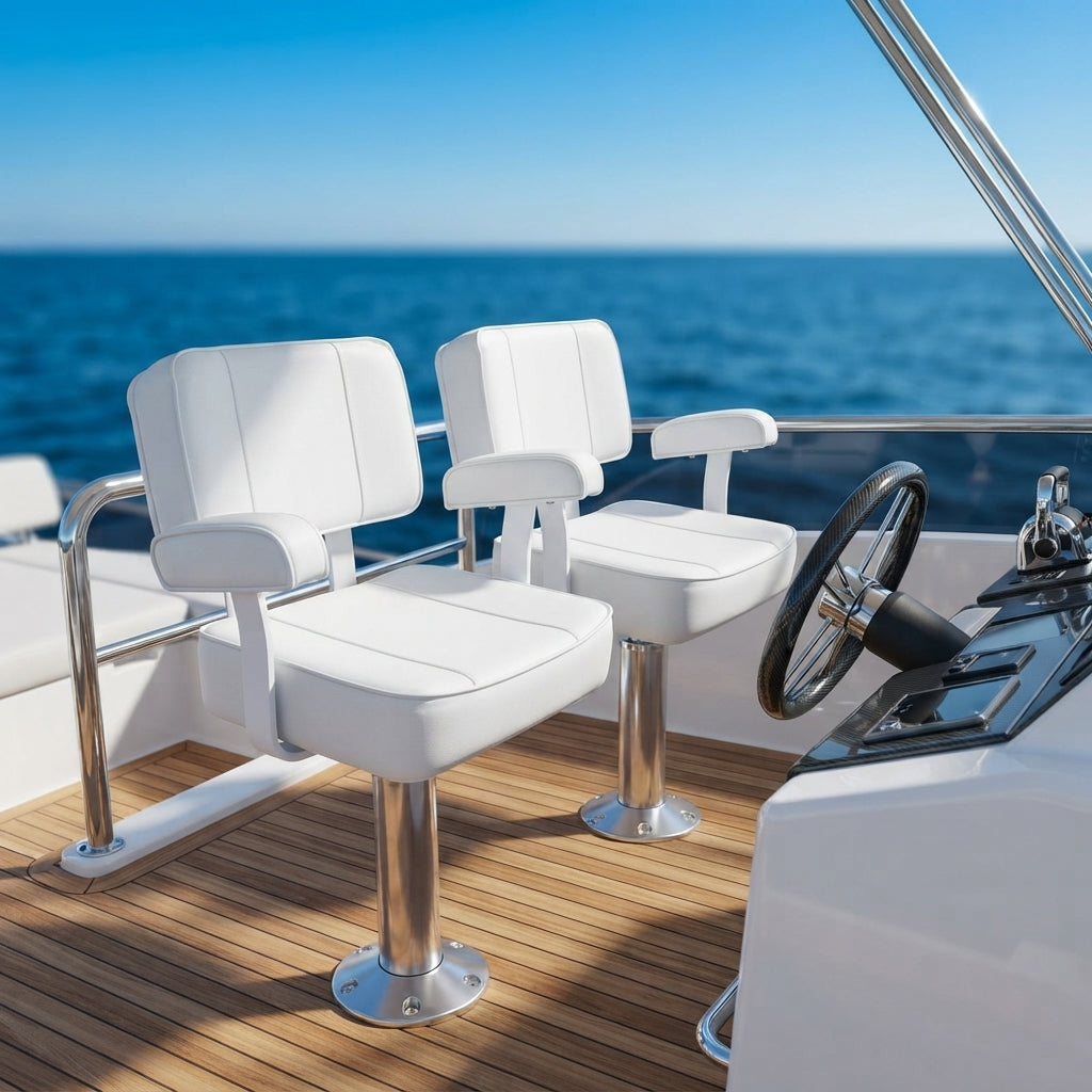 Marine Helm Seat with Armrests – UV & Corrosion Resistant (60 × 45 cm)