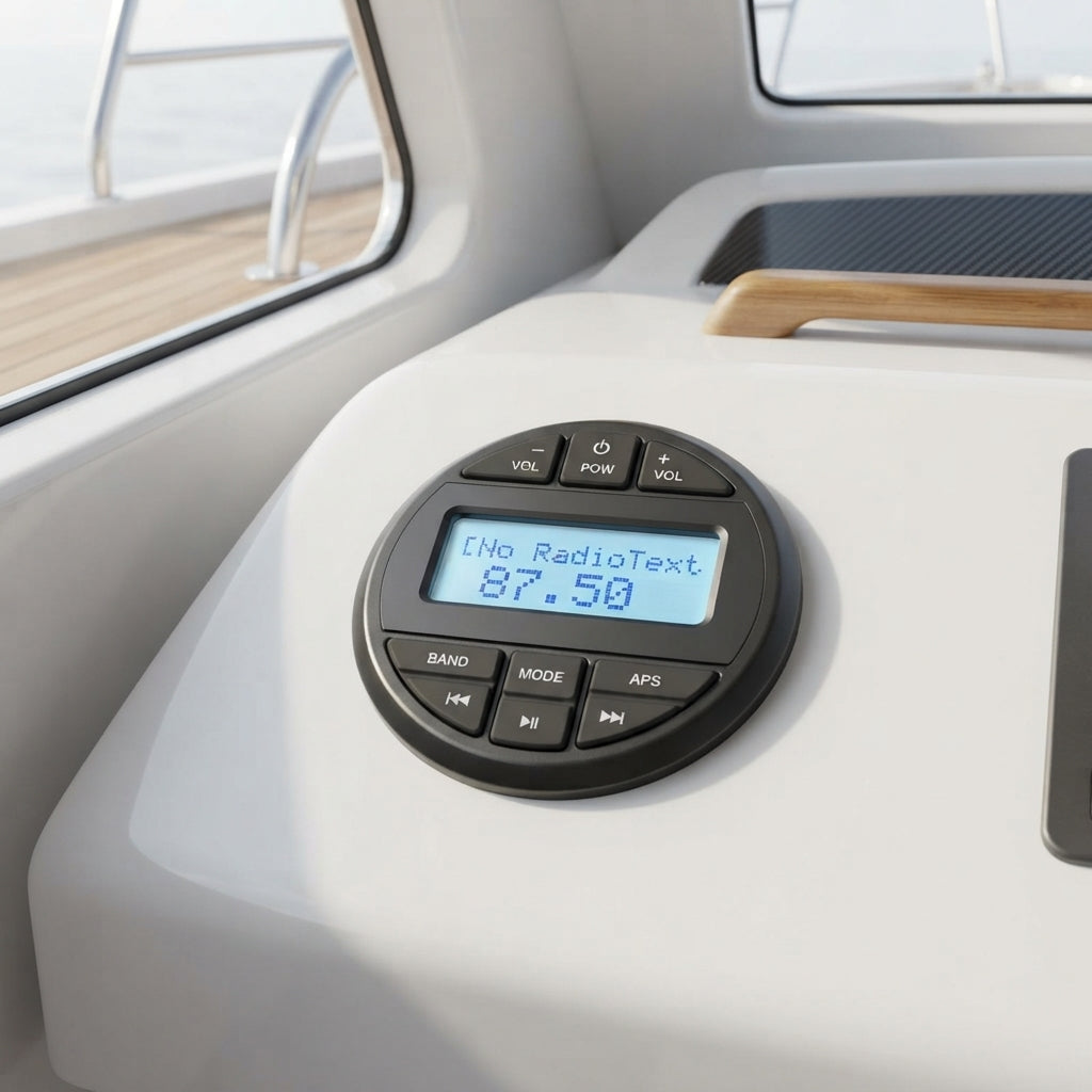 Marine Bluetooth FM Radio - Waterproof Audio Player with USB/MP3 Playback