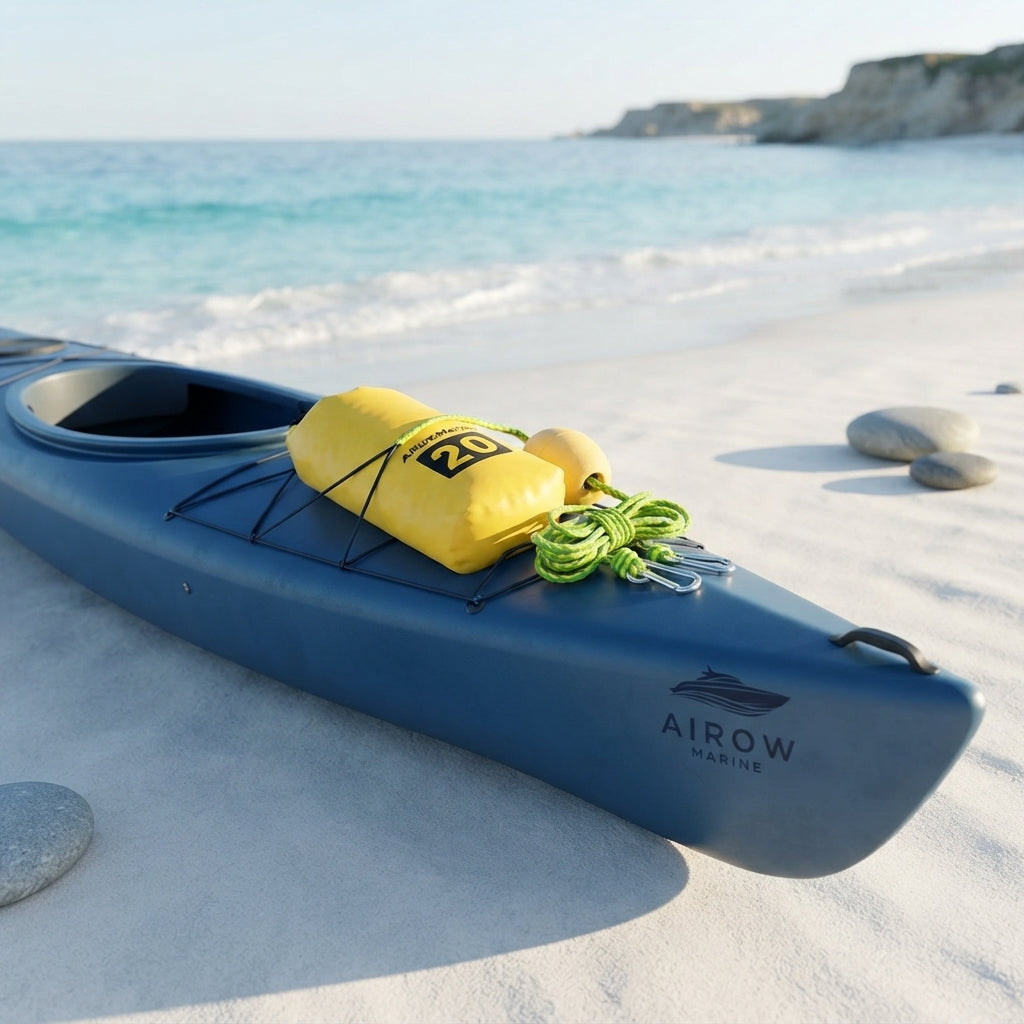 2-in-1 Marine Kayak Sandbag Anchor & 20L Dry Bag Kit – Paddleboard & Swim Mat (500D PVC) – marine application view