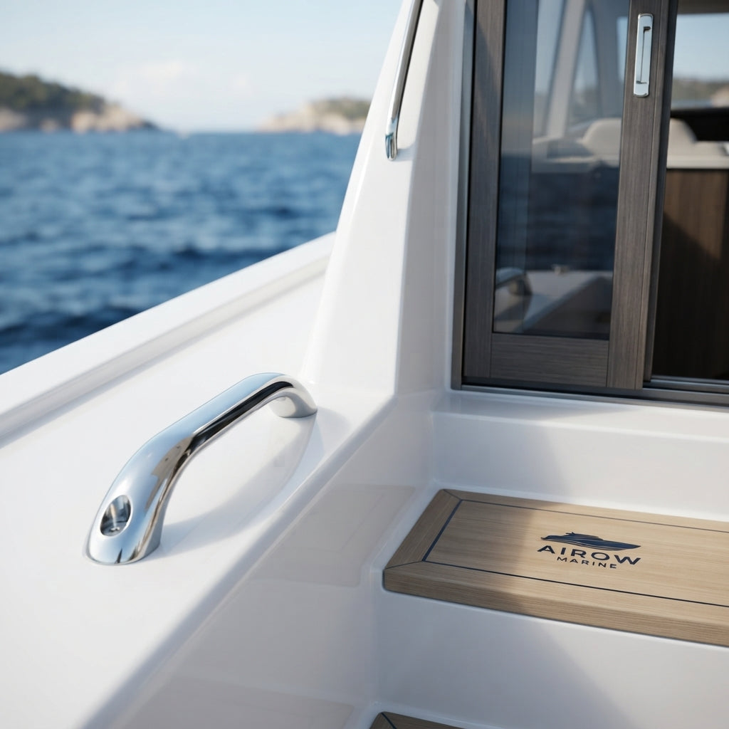 316 Stainless Steel Boat Grab Handle - 300mm Mirror-Polished Marine Handrail