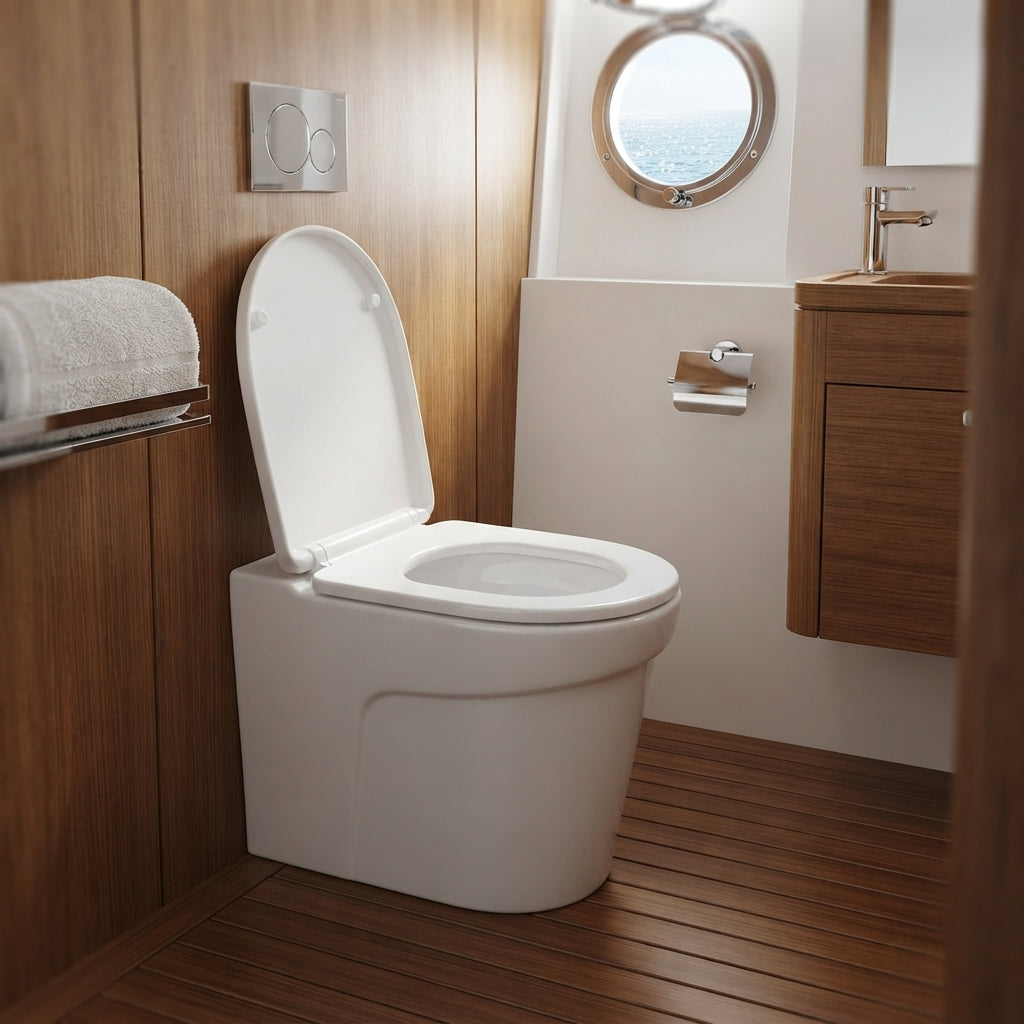 Luxury Marine Toilet - Airow Marine Self-Priming Ceramic & Soft-Close