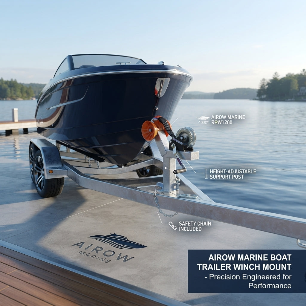 Boat Trailer Winch Mount – 1200lb Marine-Grade Galvanized Steel – marine application view