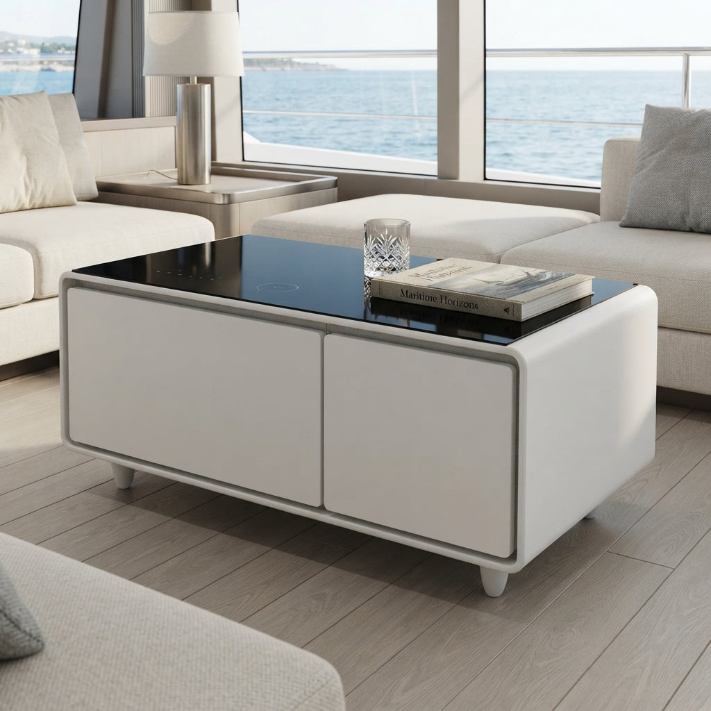 Airow Marine Smart Marine Coffee Table Refrigerator - Dual Cooling, Wireless Charge