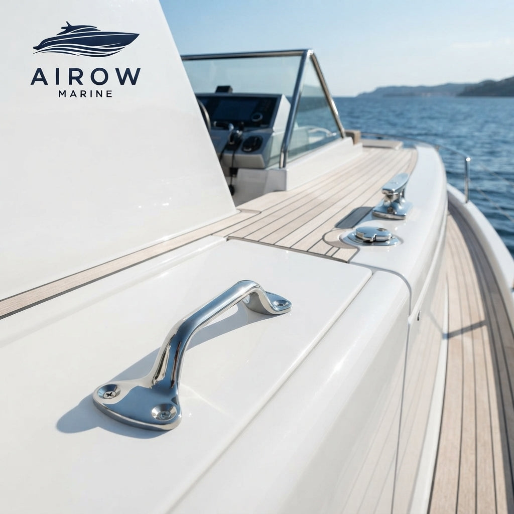 Marine Grab Handle – 316 Stainless Steel, Mirror Polished (149mm) – marine application view