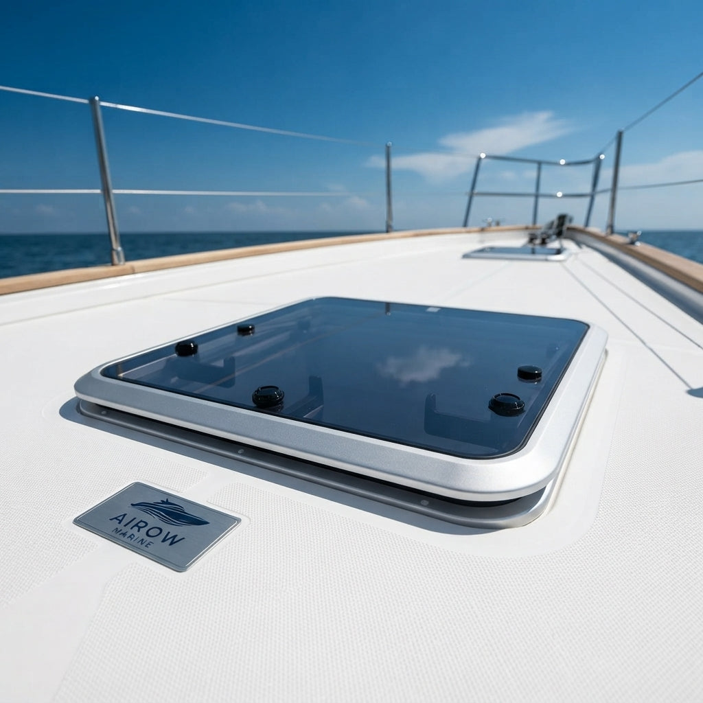 Airow Marine Escape Hatch Window - Anodized Aluminum (625x625mm)
