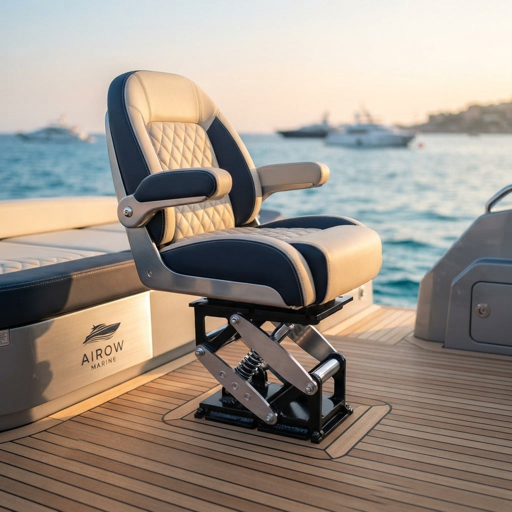 Airow Marine Height-Adjustable Shock-Absorbing Seat Mount - Corrosion-Resistant (35.6cm)