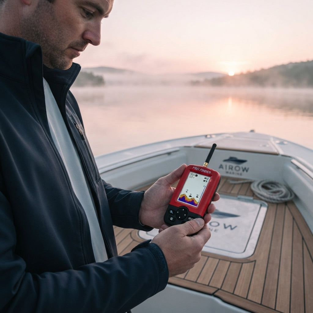 AirowMarine Wireless Sonar Fish Finder - HD Underwater Detector (Handheld)