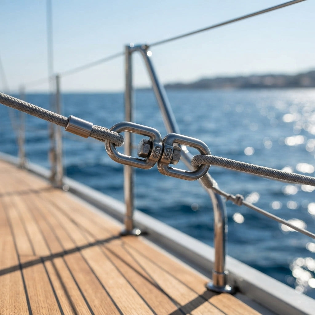 Heavy-Duty 304 Stainless Steel Swivel Ring - Universal Marine Grade Chain Link