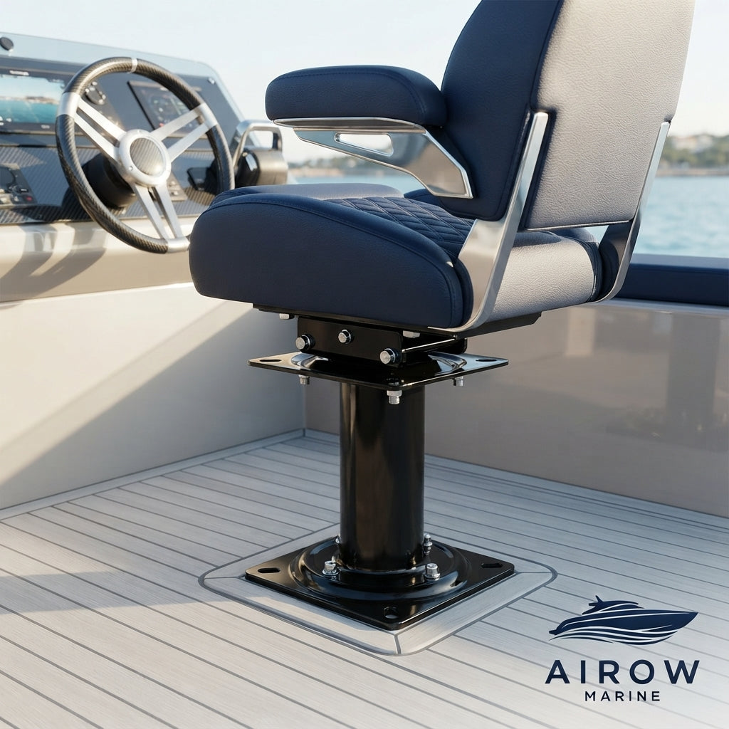 Adjustable Boat Seat Pedestal Base - Marine-Grade Powder-Coated Alloy