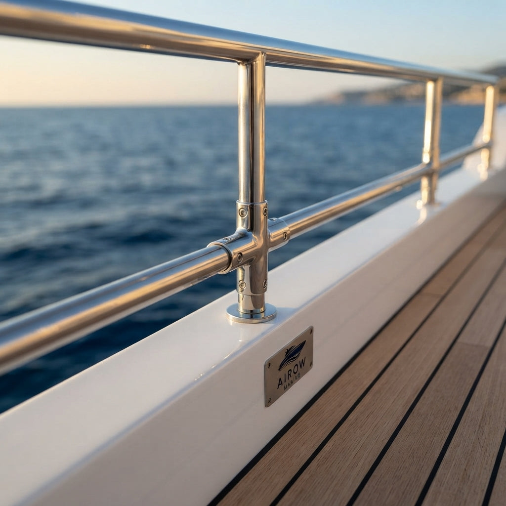 316 Stainless Steel Marine Cross Pipe Fitting – Mirror Polish, High-Load Capacity – marine application view