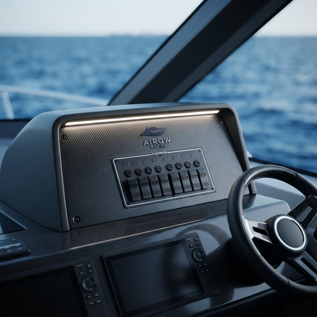 Airow Marine 8-Gang Waterproof DC Switch Panel - IP65 Rated (0-30V)
