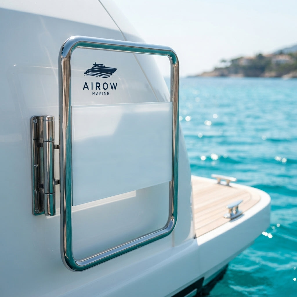 316 Stainless Steel Marine Stern Swing Gate - Mirror Polished Yacht Hardware (590x445mm)