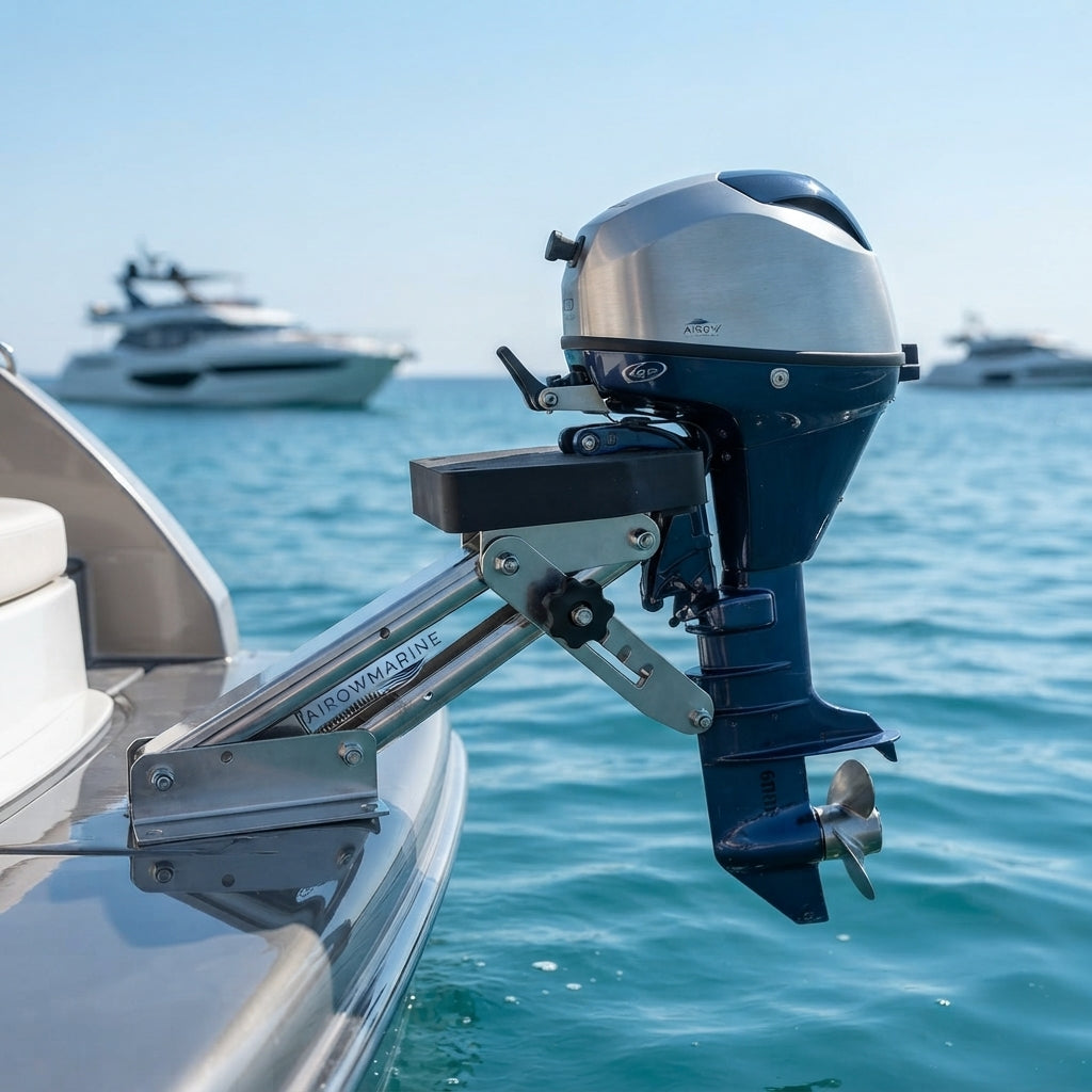 Airow Marine 20HP Adjustable Outboard Engine Mount - 304 Stainless Steel