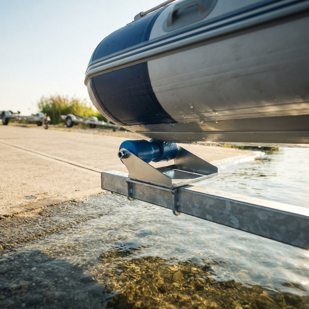 8-Inch Heavy-Duty Trailer Roller Bracket - Marine-Grade Steel & High-Impact Poly Roller