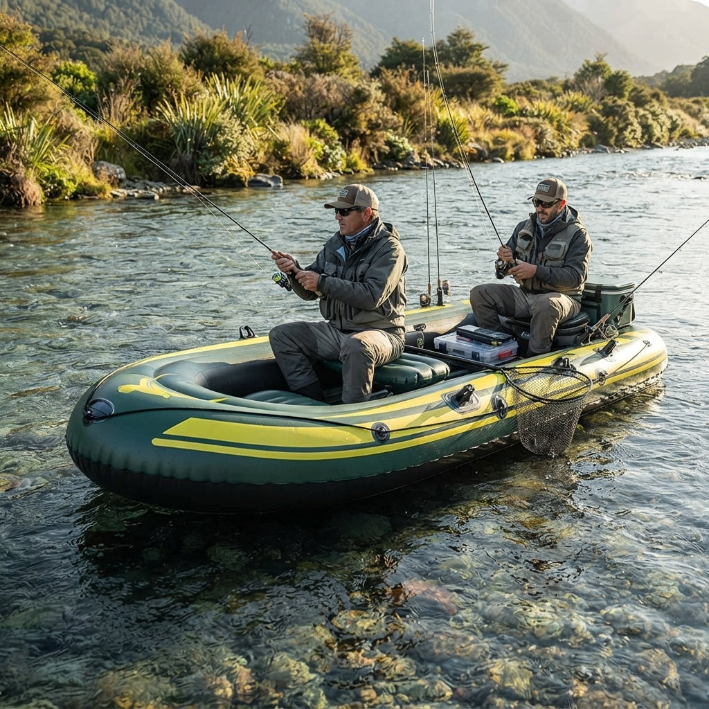 Heavy-Duty Inflatable Dinghy Raft – 4-Person Puncture-Resistant PVC (280x150cm) – marine application view