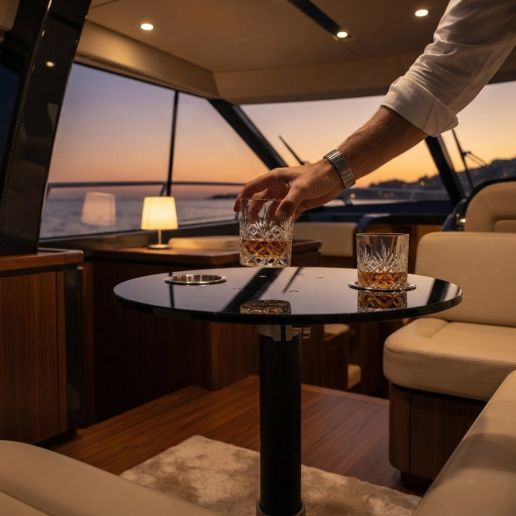 Marine Pedestal Table – Weatherproof ABS Top & Quick-Release