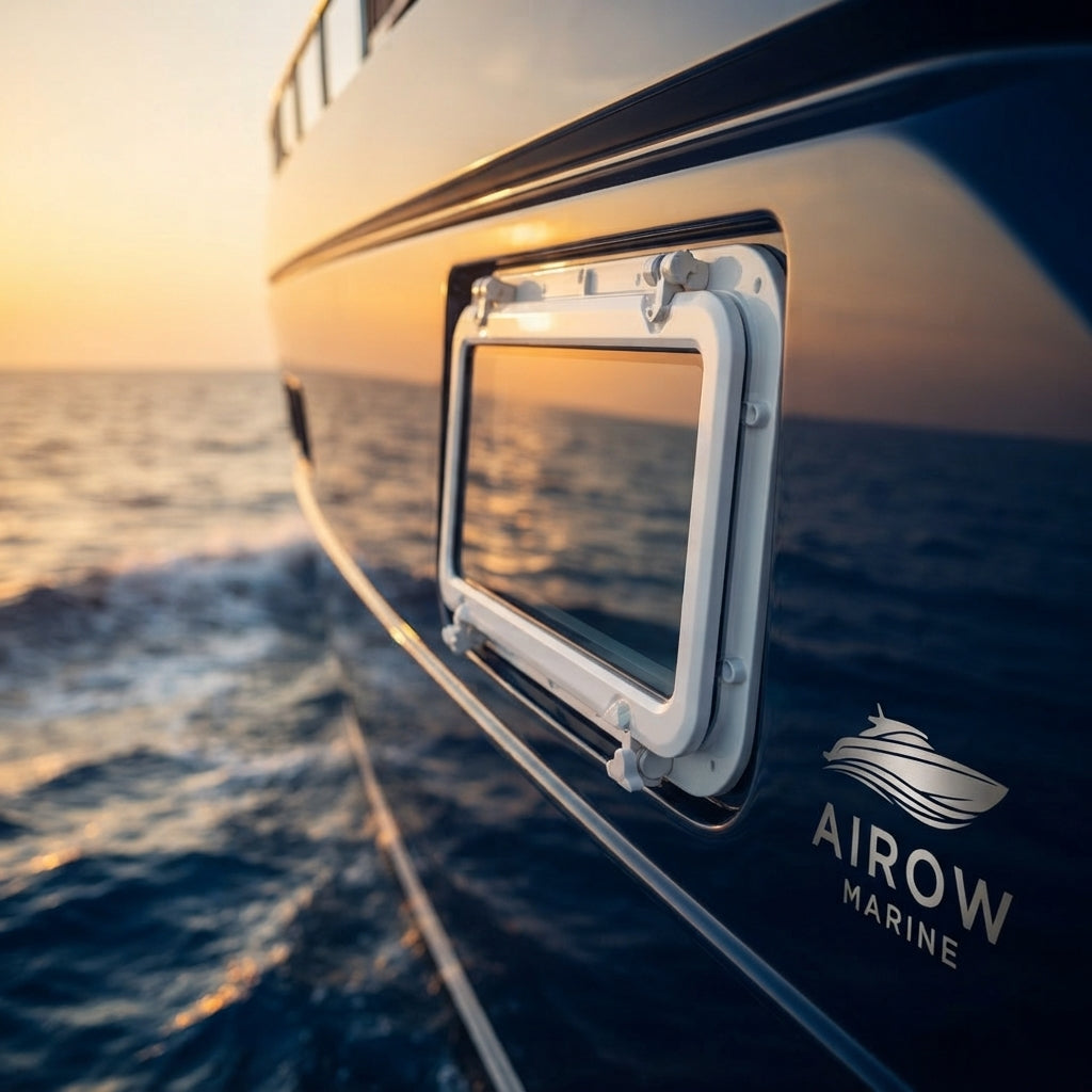 Rectangular Marine Porthole - Watertight ABS Yacht Window 400x200mm