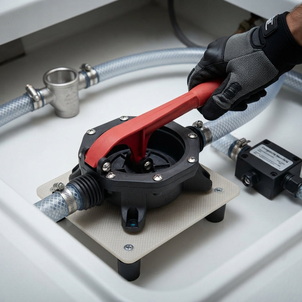 Manual Marine Bilge Pump - High-Capacity Saltwater Resistant Diaphragm