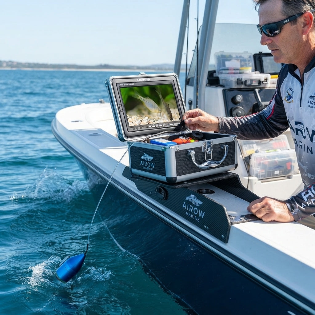 AirowMarine 7-Inch HD Underwater Fishing Camera Kit - Saltwater-Ready (20m Cable)