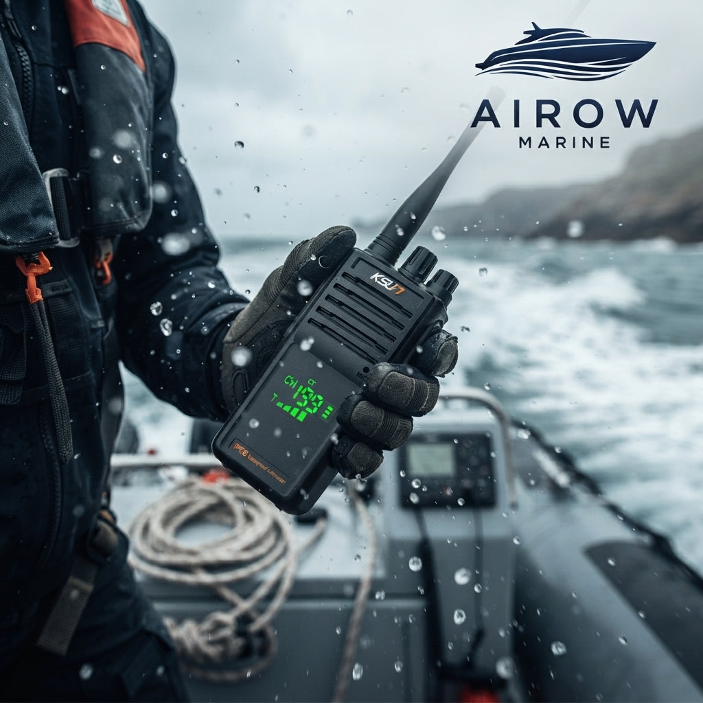 Airow Marine KSU7 Walkie-Talkie - IP68 Waterproof & 10km Range (110mm)