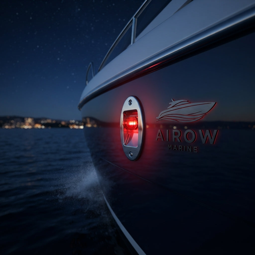 Marine LED Bow Navigation Lights – IP67 Water-Resistant 316 SS (12V Red/Green) – marine application view